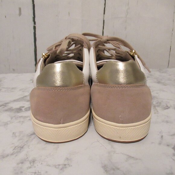 Mephisto Nikita Sneakers 10 White Tan Leather Suede Zip Comfort - Picture 6 of 10